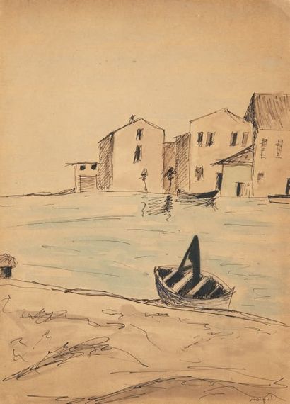 Albert Marquet (1875-1947) Marine
Encre et aquarelle sur papier, signée en bas à...