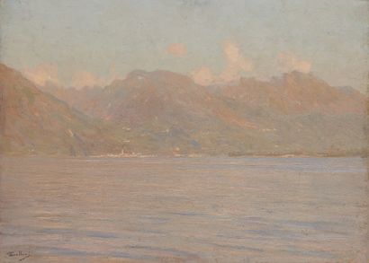 null Giorgio BELLONI (1861-1944) 

La côte, vue depuis la mer

Huile sur panneau,...