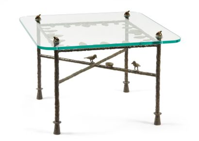 null Diego GIACOMETTI (1902-1985)
Table-feuilles modèle bas aux grenouilles, vers...