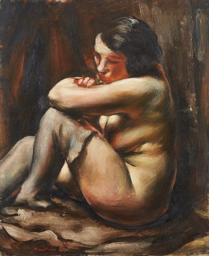 null Jean FAUTRIER (1898-1964)

Femme nue assise au sol, 1925

Huile sur toile, signée...