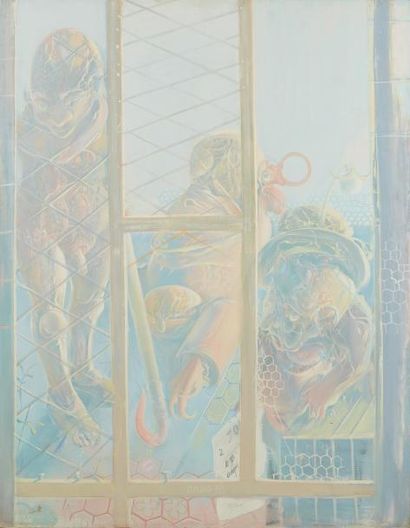 Miodrag DJURIC DADO (1933-2010) Les Balayeurs de sang, 1973
Huile sur toile
Titrée...