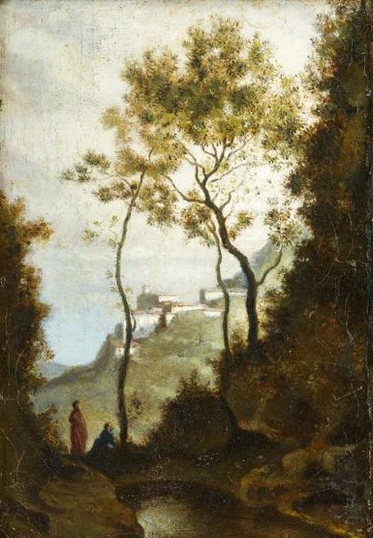 Jean-Baptiste Camille COROT (1796-1875) Souvenir de Toscane
Huile sur toile
Peint...
