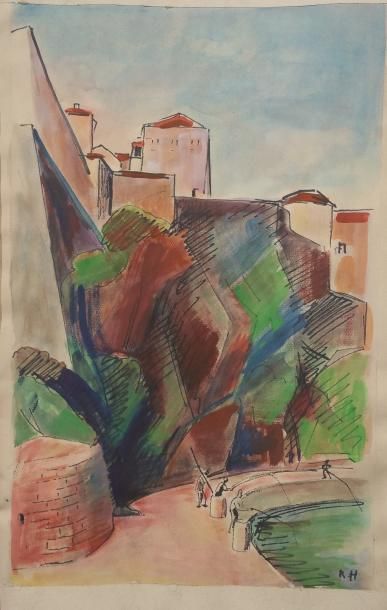 Raymonde HEUDEBERT (1905-1991) Raymonde HEUDEBERT (1905-1991)

Vue de village

Aquarelle...