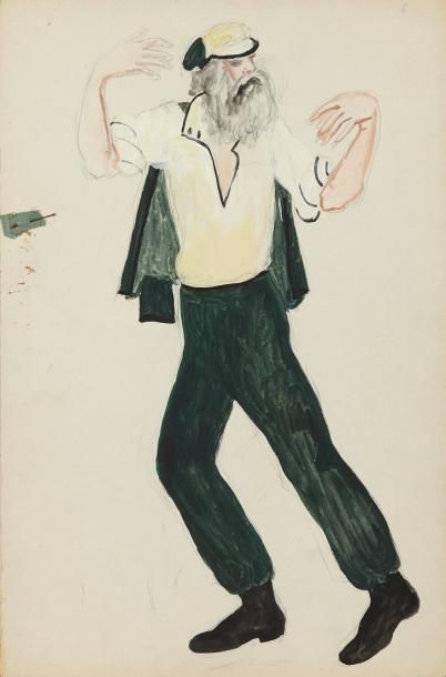 Natalia GONTCHAROVA (1881-1962) Natalia GONTCHAROVA (1881-1962)

Sans titre (Costume... Gazette Drouot