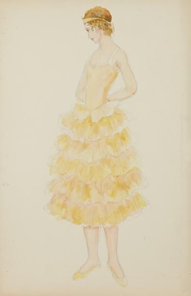 Natalia GONTCHAROVA (1881-1962) Sans titre (Costume pour le ballet Sur le Borysthène),...