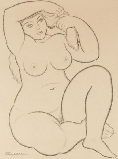 Lucien GIBERT (1904-1988) Femme nue assise

Fusain sur papier, signé en bas à gauche

68...