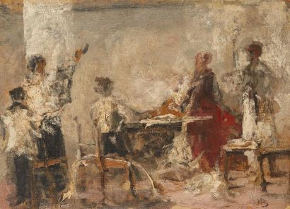 Mosè Bianchi (1840-1904) Scène d’intérieur

Huile sur toile

Monogrammée en bas à...
