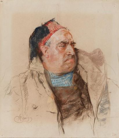 Mosè Bianchi (1840-1904) Portrait d'homme

Pastel et fusain sur papier

Signée en...