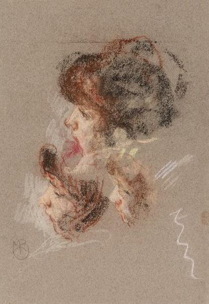 Mosè Bianchi (1840-1904) Etude de visage de profil

Pastel sur papier

Monogrammé...