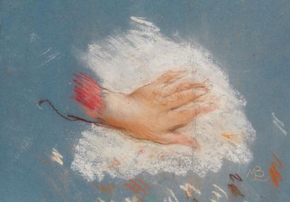 Mosè Bianchi (1840-1904) Etude de main

Pastel sur papier

Monogrammée en bas à droite

27...