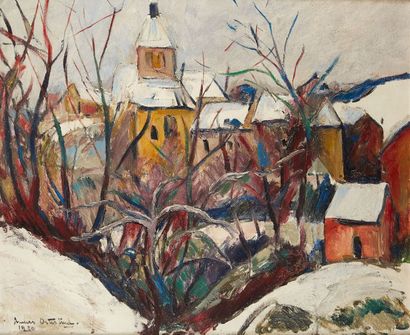 Anders OSTERLIND (1887-1960) Anders OSTERLIND (1887-1960)
Village sous la neige,...