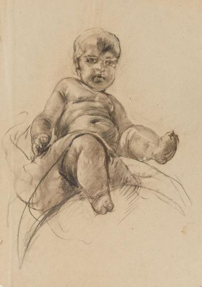 *Mosè BIANCHI (1840-1904) Putti
Fusain sur papier
52 x 36.5 cm. - 20 1/2 x 14 1/4...