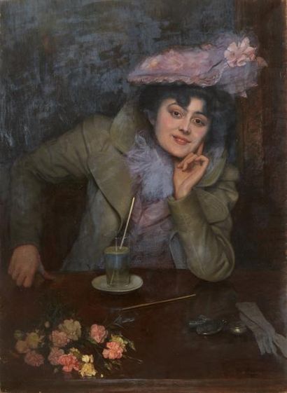 Amelia ALMAGIA AMBRON (1877-1960) Femme au chapeau

Huile sur toile

Signée en bas...