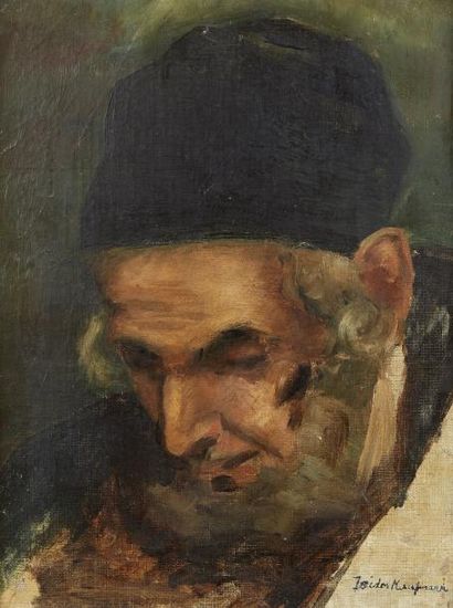 Attribué à Isidor KAUFMANN (1853-1921) Portrait de rabin

Huile sur toile

Signée...
