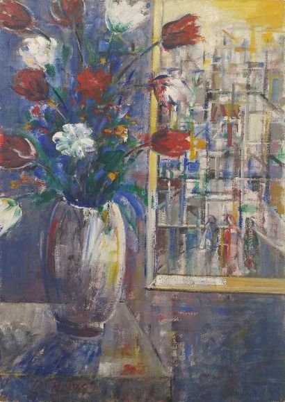 Benjamin SILVA (Né en 1927) Bouquet de fleurs, 1990

Huile sur carton

Monogrammée...
