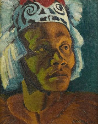 Nick BODIMEADE (Né en 1957) Portrait d'indien

Huile sur toile

Signée en bas à droite

41...
