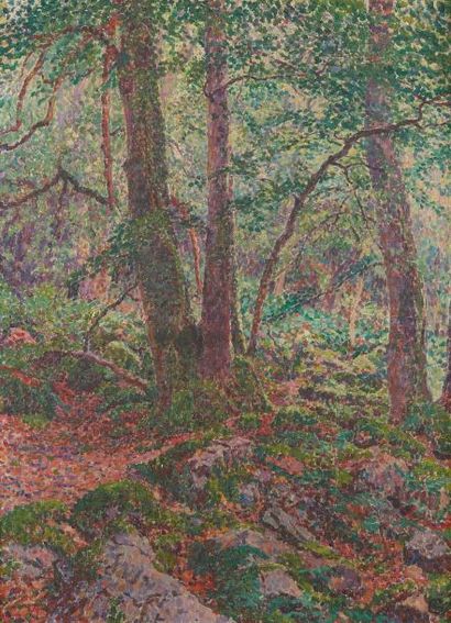 Georges LACOMBE (1868-1916) La forêt d'Ecouves, vers 1906
Huile sur toile
Monogrammée...