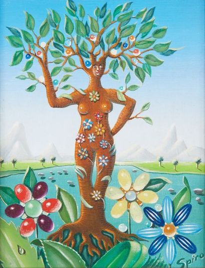 Georges SPIRO (1909-1994) Georges SPIRO (1909-1994)

La femme arbre

Huile sur toile,...