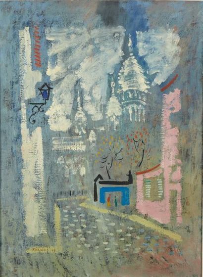 Vytautas Kasiulis (1918-1995) Vue de Montmartre
Huile sur toile, signée et datée...