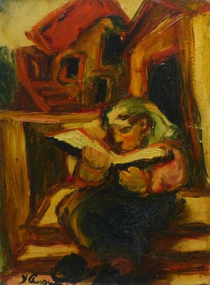 Jacques CHAPIRO (1887-1972) Jeune femme lisant

Huile sur panneau, signée en bas...