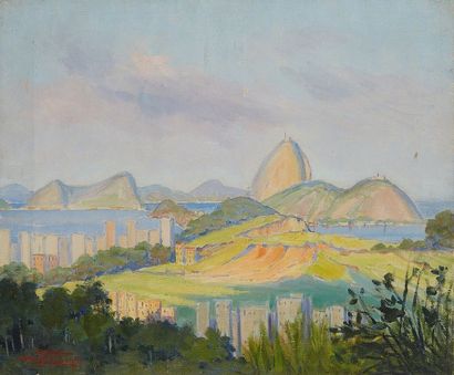 Dakir PARREIRAS (1894-1967) Rio de Janeiro
Huile sur toile, signée en bas à gauche
45.5...