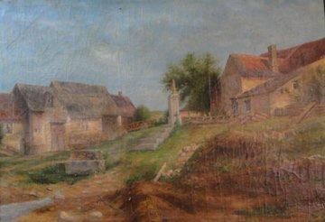 ECOLE FRANCAISE de la fin du XIXe siècle Le hameau Toile. 64 x 90 ...
