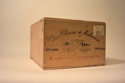 null 6 bouteilles La Closerie de Malescasse, Haut-Médoc, 1998.

Caisse bois.