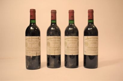 null 4 bouteilles Château Cheval Blanc, Saint-Émilion, rouge, 1988 (niveau parfait,...