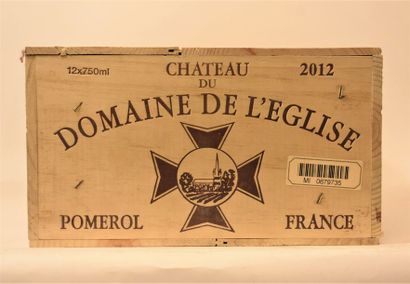 null 12 bouteilles Château du Domaine de l'Église, Pomerol, 2012.

Caisse.