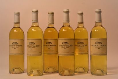 null 6 bouteilles de Château Talbot Caillou Blanc, Bordeaux blanc, 2003. 