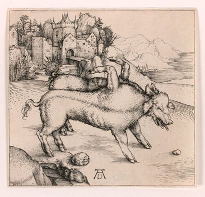 null Albrecht DÜRER (Nuremberg 1471-1528)

Le Porc monstrueux, 1496

Burin. Bartsch...