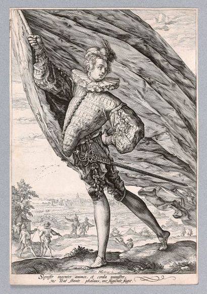 null Hendrik GOLTZIUS (1558-1616)

Un Porte-enseigne tenant un drapeau

Burin.

Haut....