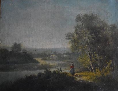 ECOLE FRANCAISE du XIXe siècle : Paysage...