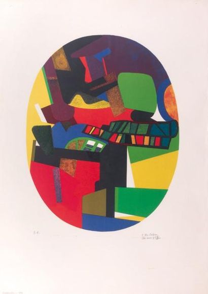 Maurice ESTÈVE (1904-2001) Bouinotte, 1980 Lithographie en couleurs, signée en bas...