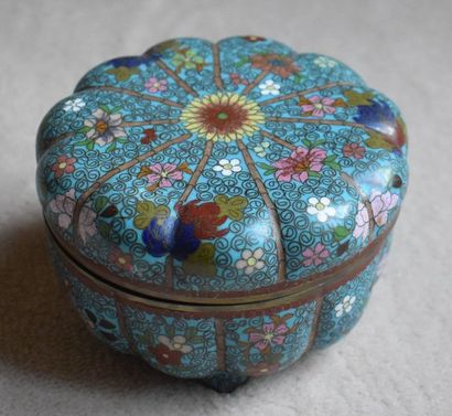 null Cloisonné ribbed box with floral decoration. Diam. 11 cm



STUDY BATCH