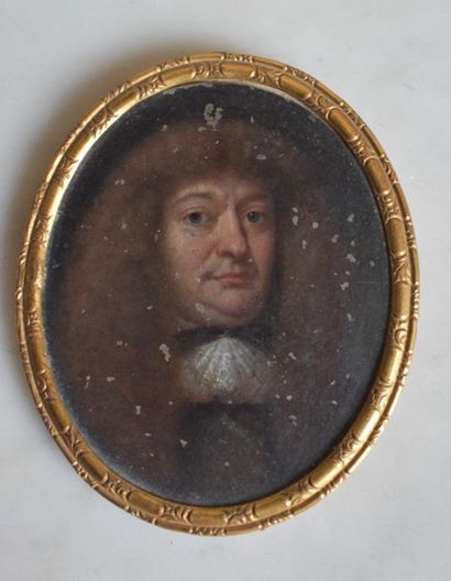 Oval MINIATURE: Portrait of a man with a...