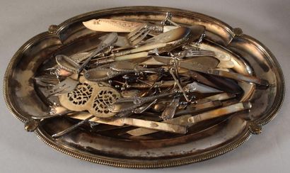 LOT of various pieces in silver plated metal:...
