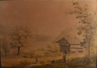 null TWO AQUARELLES: Lively Swiss landscapes. One signed and dated lower right Luttringhausen,...