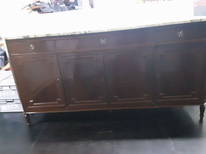 null BUFFET enfilade opening with four doors and three drawers in moulded mahogany,...