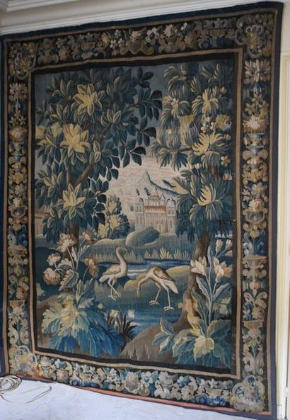 AUBUSSON - TAPESTRY PANEL decorated with...