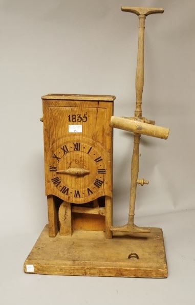 null Renvidoir à compte-tours en forme d'horloge daté 1835. Pays alémaniques, XIXème...