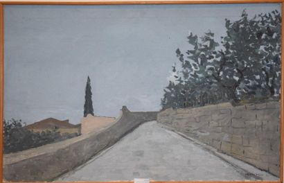 null Francesco COLACICCHI (1942-2014) : Rue en hiver. Huile sur toile signée en bas...