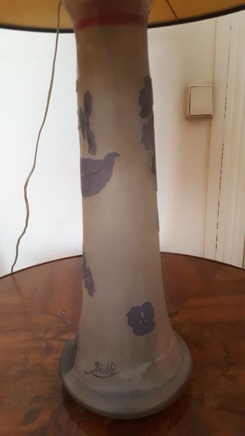 GALLÉ: Cameo glass vase decorated with flowers....