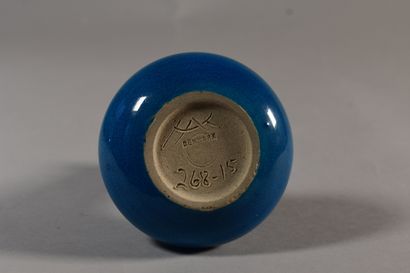 null HAK Keramik Kähler Denmark: SMALL VASE with blue earthenware neck, marked and...