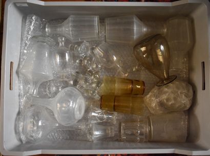 LOT of carafes, glasses, cups, etc.