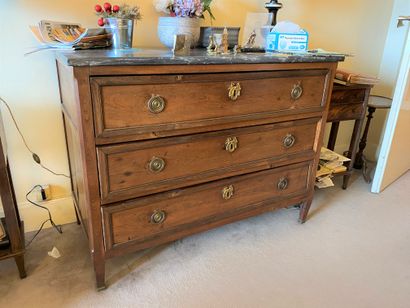 Rectangular COMMODE with three drawers, marble...