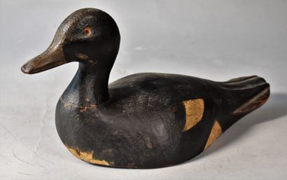 Painted wooden duck decoy (neck restoration)....