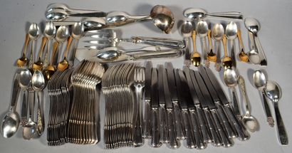 null PART of silver-plated metal cutlery, net and strangle pattern, comprising: twelve...