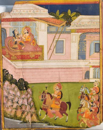 null Indian gouache MINIATURE: The Snack - The Parade (accidents). Height. 24 - Width....