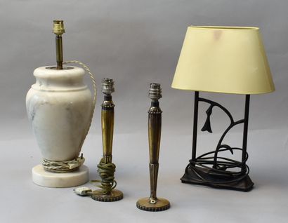 null LAMP FLOORS in marble or various metals including a pair of Art Deco style.